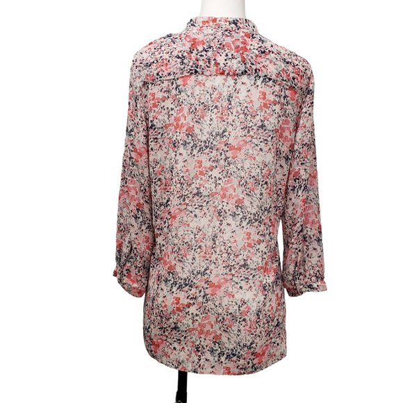 Flowy Charter Club Semi-Sheer Pleat Front Poly Tunic Blouse, 10 - Picture 6 of 12